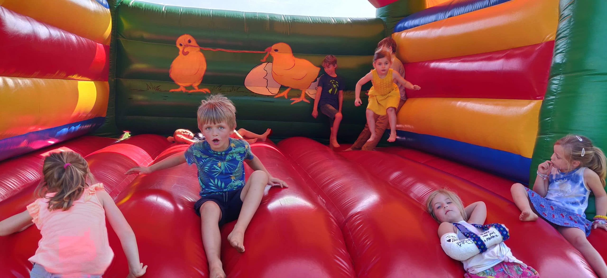 Spel voor kinderen op het erf