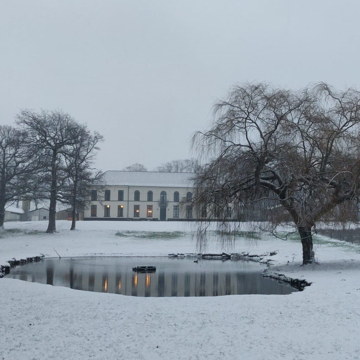 Boerderijkamp in de winter